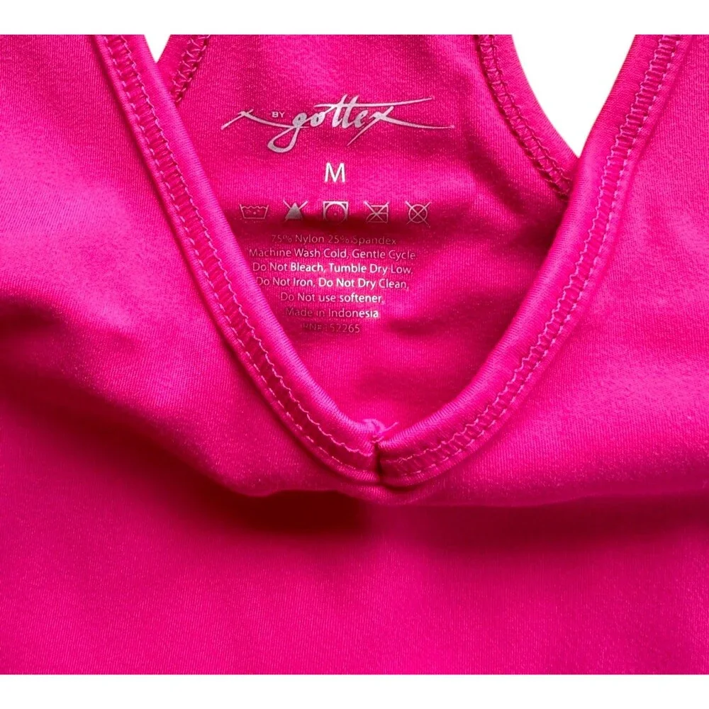 X by Gottex Women's ULTRALUXE NYLON Sports Bra Quick Dry Size M Deep Magenta